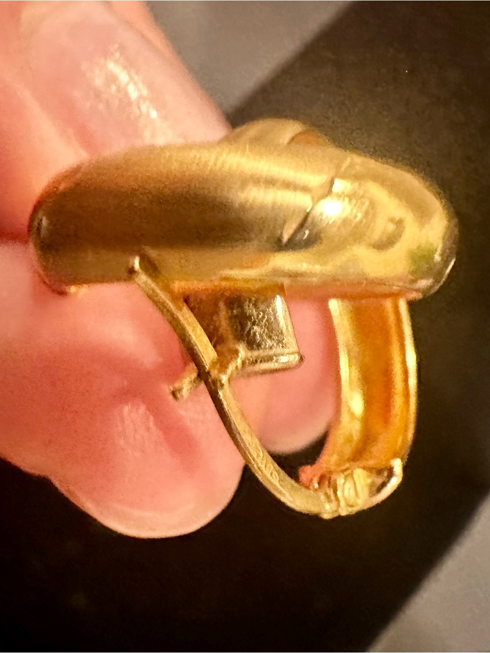 THICK WIDE 10K Solid Gold Hoop Earrings solid 10K thick hoops hoop earrings - Picture 9 of 11